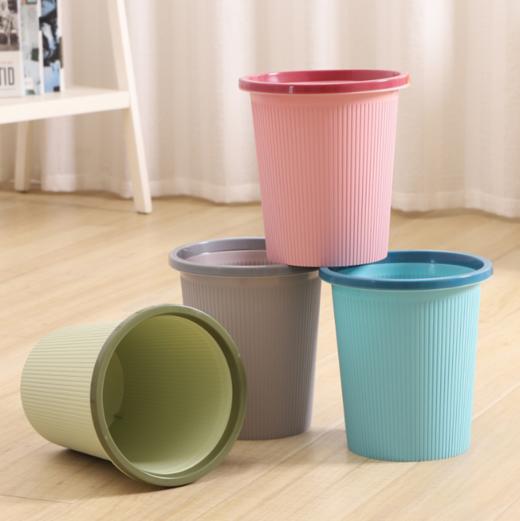 家用双层条纹圆形压圈垃圾桶一大一中组合价19.9元