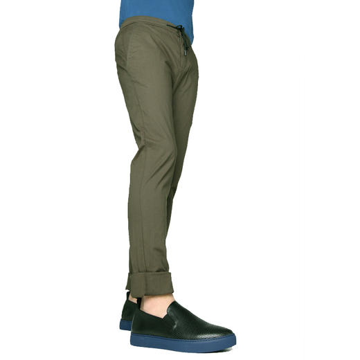 Marco Azzali 军绿色斜插袋宽松休闲裤 P5201700 商品图1