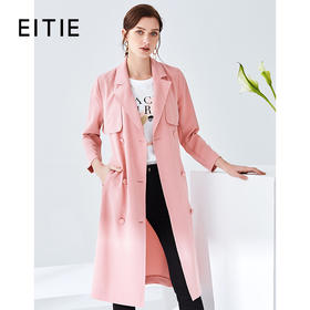 EITIE爱特爱女装春款时尚气质英伦风纯色薄款风衣外套女长款6104807