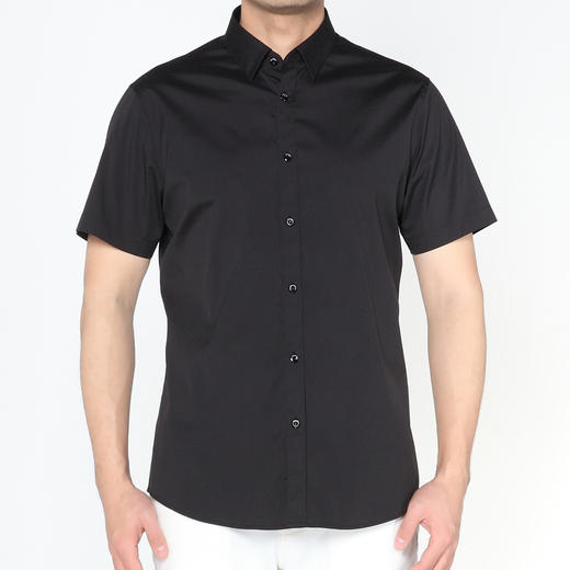 Marco Azzali 黑色豹子胶印短袖衬衫 C5245200 商品图0