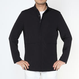 Marco Azzali 黑色暗门襟立领短款风衣 Y5251200