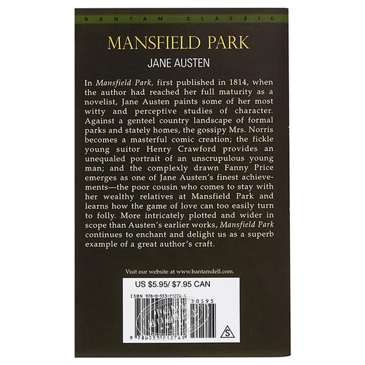 预售 【中商原版】[英文原版经典名著]Mansfield Park Jane Austen曼斯菲尔德庄园 商品图1