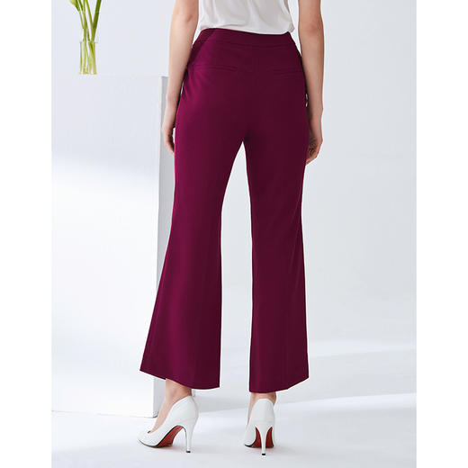 EITIE爱特爱女装春款时尚减龄通勤显瘦高腰微喇阔腿长裤女6105820 商品图3