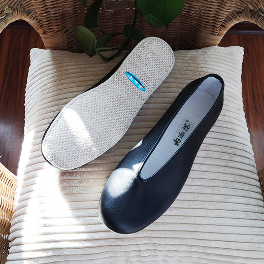 内联升男鞋手工单鞋千层底春秋牛皮面千层底小元口布鞋8145A 商品图3