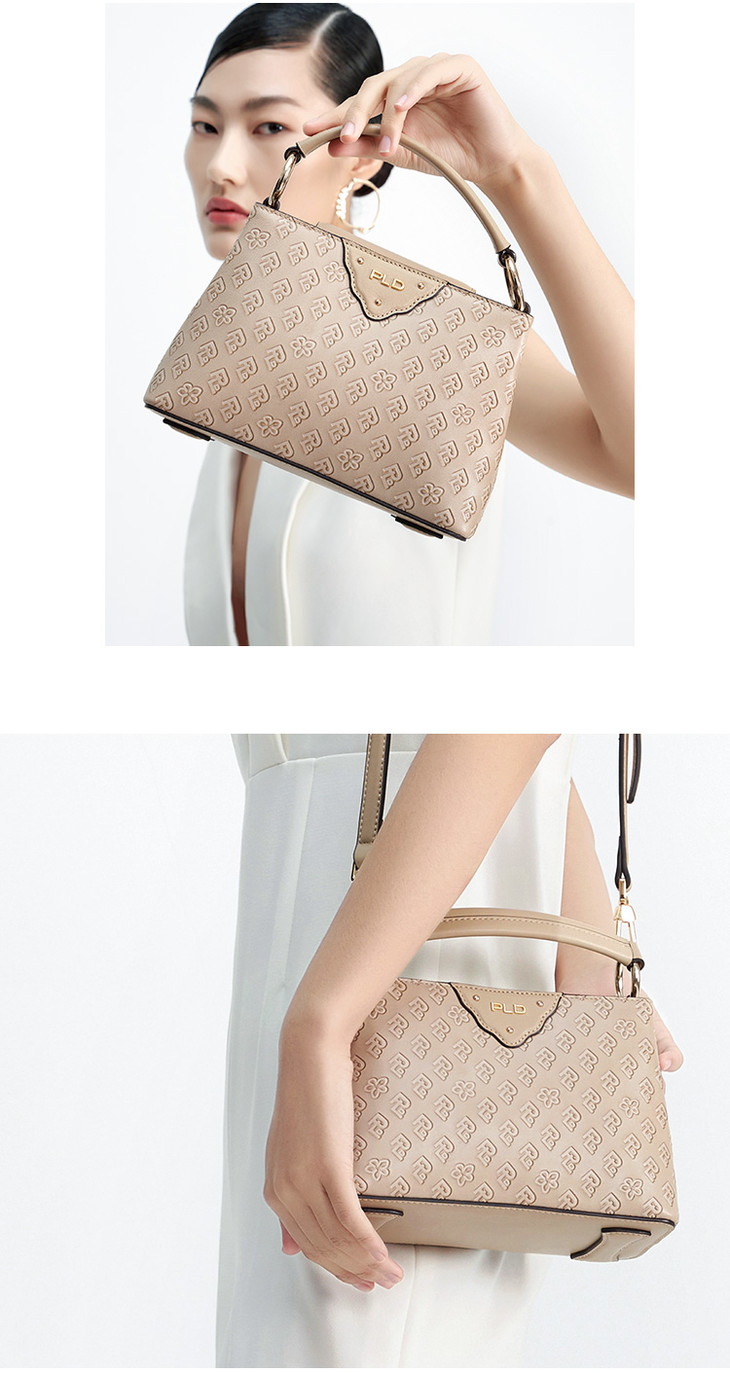 pld保兰德2020新款潮单肩女包斜挎包牛皮水桶包品牌正品手提包包