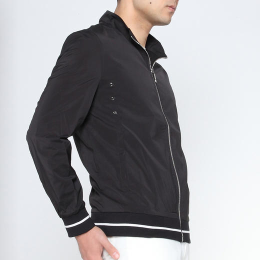 Marco Azzali 黑色拉链立领夹克 J5263200 商品图1