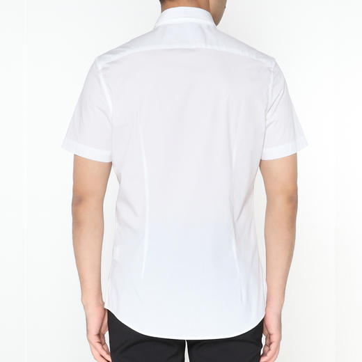 Marco Azzali 白色豹头刺绣小方领短袖衬衫 C5233300 商品图2