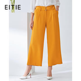 EITIE爱特爱女装春款时尚纯色减龄显瘦职业阔腿直筒裤长裤女6105809