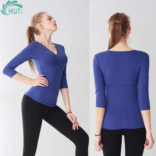 《捡漏专场 不退换》HWT秋装新款瑜伽服交叉中袖 商品图0