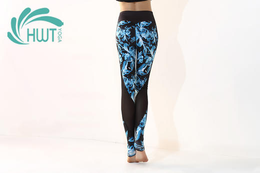 《惊爆618 棉感加厚 不退换》HWT瑜伽蓝色烟花纱网小脚九分裤 跑步户外蓝色烟花 商品图2