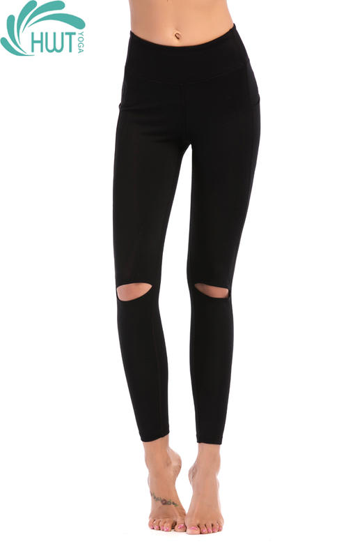 《惊爆618 不退不换》HWT华威特瑜伽破洞侧兜九分小脚裤 商品图4