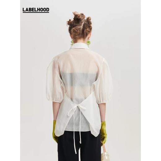 deepmoss2020春夏新款 珠花雾白丝质罩衫 dm20ssSH02AA 商品图4