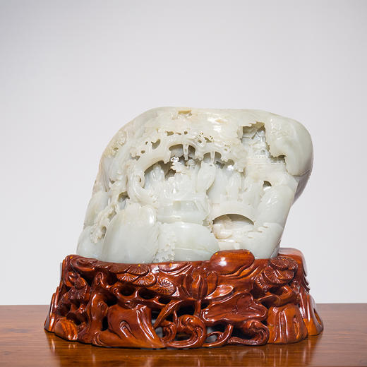 和田玉松下雅集山子摆件 商品图2