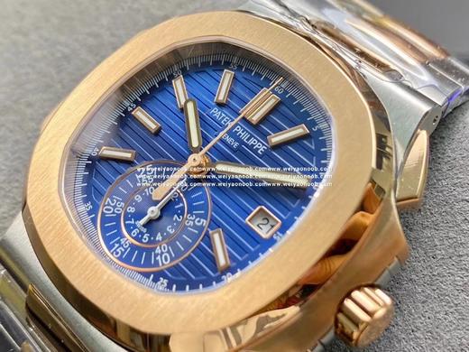 3K工厂震撼推出——百达翡丽鹦鹉螺5980/1A-014『59801AR001』多功能计时腕表，融合经典美学，荟萃以往精华！【表壳】腕表尺寸40.5毫米，同正品一致的枕型表壳采用正面拉丝 商品图2