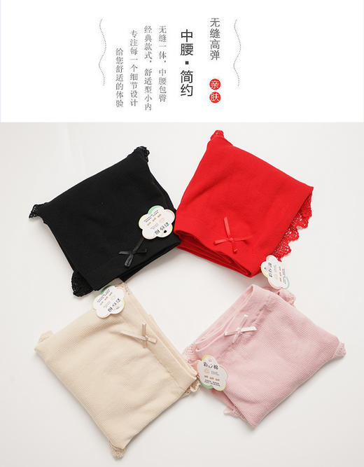 nnappa彩纱棉无缝花边内裤52029 商品图0