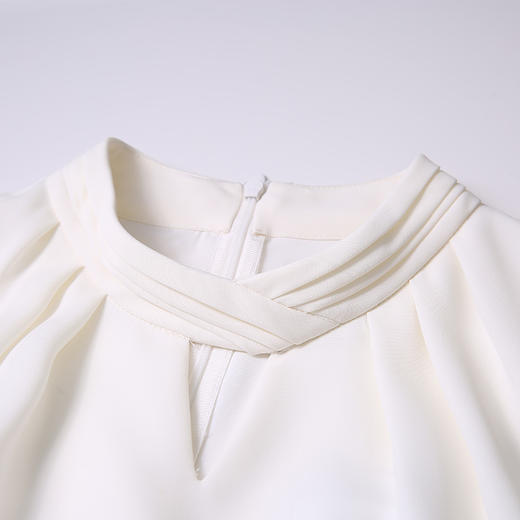 VIMAGE纬漫纪夏季新款无袖圆领高腰A字裙中裙连衣裙女夏V1307974 商品图3