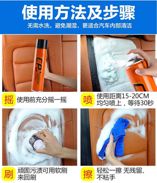 【污渍自动跑光】一喷溶解各种污垢，不用费力擦，多功能清洁泡泡 免水洗 去油清洁  买就送魔力擦+毛巾，多功能泡沫清洗剂 商品图3