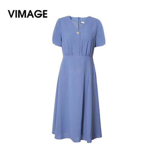 VIMAGE纬漫纪女装夏季时尚修身高腰法式连衣裙V1307962 商品图1