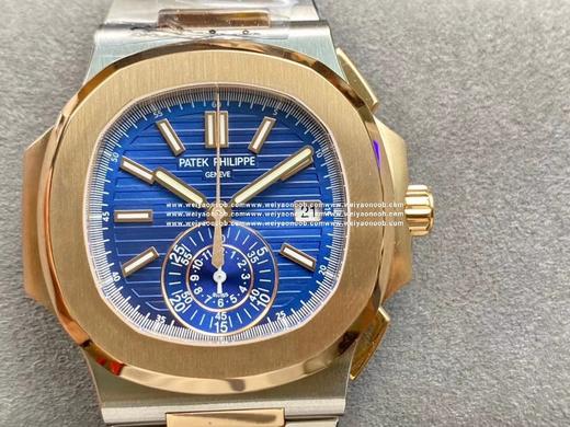 3K工厂震撼推出——百达翡丽鹦鹉螺5980/1A-014『59801AR001』多功能计时腕表，融合经典美学，荟萃以往精华！【表壳】腕表尺寸40.5毫米，同正品一致的枕型表壳采用正面拉丝 商品图1