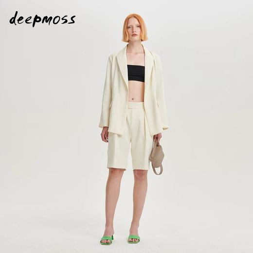deepmoss2020春夏新款乳白色简约水手垂感西装中裤直筒休闲裤子女 dm20ssPS09AM 商品图4