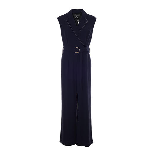 EITIE爱特爱夏季新款时尚通勤百搭翻领无袖收腰连体裤长裤女5907629 商品图4