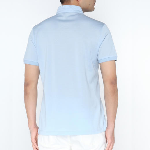 Marco Azzali 浅蓝色小豹头绣花立领短袖T恤 T5230600 商品图2