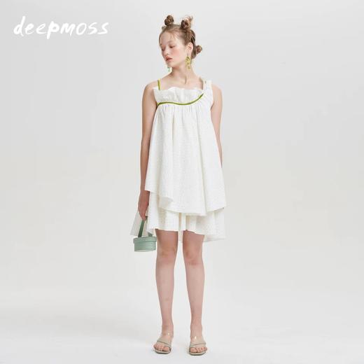 deepmoss2020春夏新款 鹅黄荷叶领泡泡棉吊带 dm20ssTP16O 商品图2