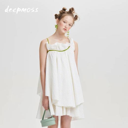 deepmoss2020春夏新款 鹅黄荷叶领泡泡棉吊带 dm20ssTP16O 商品图0