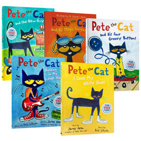 皮特猫系列绘本5册 英文原版 Pete the Cat I Love My White Shoes 吴敏兰书单 3-5岁儿童启蒙英语学习图画故事书 英文版 进口原版
