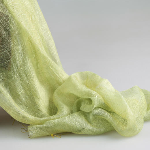 竹染丝巾——真丝竹节棉