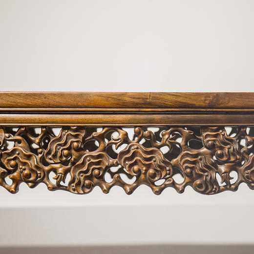 清代  红木灵芝纹书卷式琴桌 商品图2