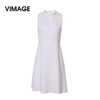 VIMAGE纬漫纪夏季新款无袖圆领高腰A字裙中裙连衣裙女夏V1307974 商品缩略图1