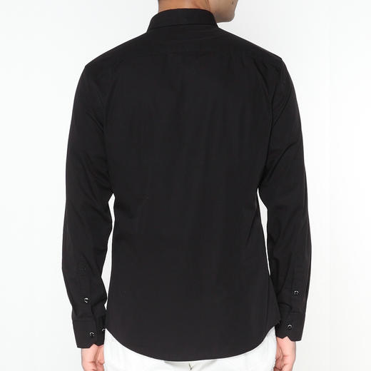 Marco Azzali 黑色明门襟提花拼接长袖衬衫 C5204200 商品图2