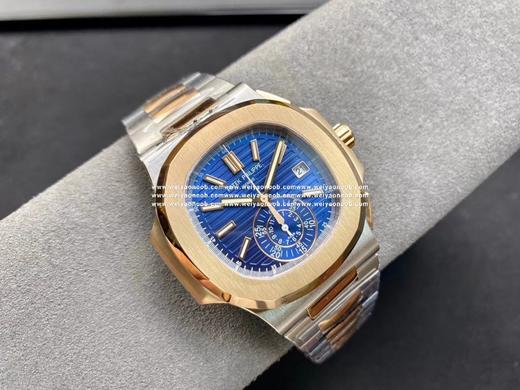 3K工厂震撼推出——百达翡丽鹦鹉螺5980/1A-014『59801AR001』多功能计时腕表，融合经典美学，荟萃以往精华！【表壳】腕表尺寸40.5毫米，同正品一致的枕型表壳采用正面拉丝 商品图4