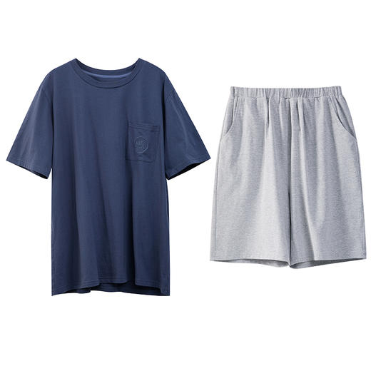 可人儿夏季睡衣男士纯棉短袖薄款韩版运动宽松大码短裤家居服套装 商品图3