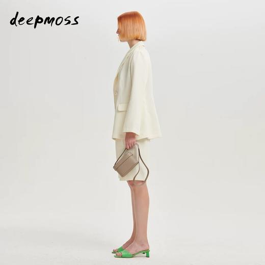 deepmoss2020春夏新款乳白色简约水手垂感西装中裤直筒休闲裤子女 dm20ssPS09AM 商品图2