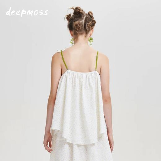 deepmoss2020春夏新款 鹅黄荷叶领泡泡棉吊带 dm20ssTP16O 商品图1