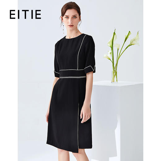 EITIE爱特爱夏季新款时尚简约通勤干练职业显瘦收腰连衣裙女6107834 商品图1