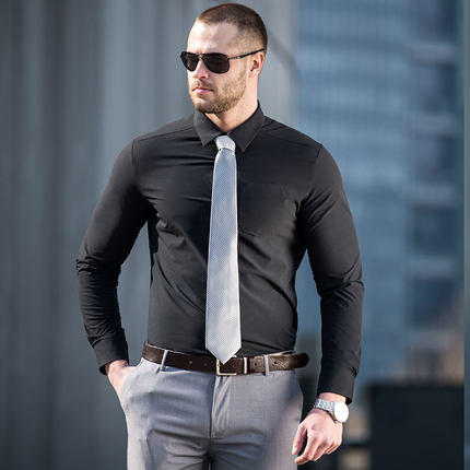 新品龙牙暗冰长袖速干弹力战术衬衫男士休闲商务通勤衬衣 商品图3