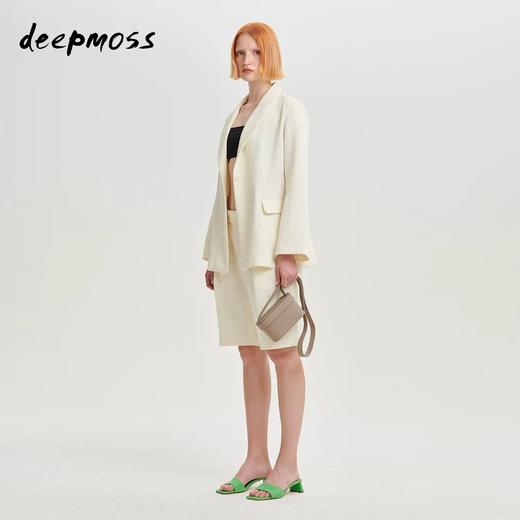 deepmoss2020春夏新款乳白色简约水手垂感西装中裤直筒休闲裤子女 dm20ssPS09AM 商品图1