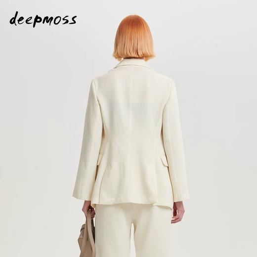 deepmoss2020春夏新款乳白色简约水手垂感西装中裤直筒休闲裤子女 dm20ssPS09AM 商品图3