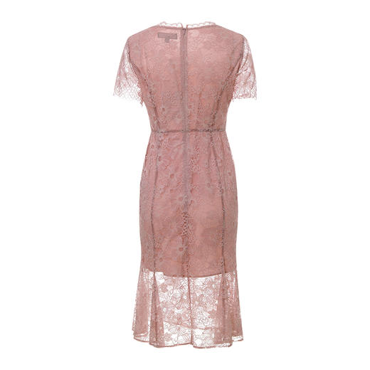 EITIE爱特爱夏季新款时尚镂空蕾丝V领通勤收腰显瘦连衣裙女5907654 商品图6