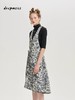 deepmoss2020春夏新款丛林碎花图案拉链提花挂脖连衣裙 dm20ssDS10AB 商品缩略图0