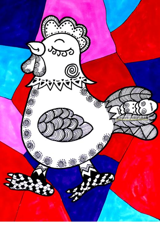 《线描画可爱的小鸡》【自动发货：下单后，点击手机短信中收到的链接，即可获取文件下载的链接；如有任何问题，可添加客服微信hm33268获得帮助】 商品图0