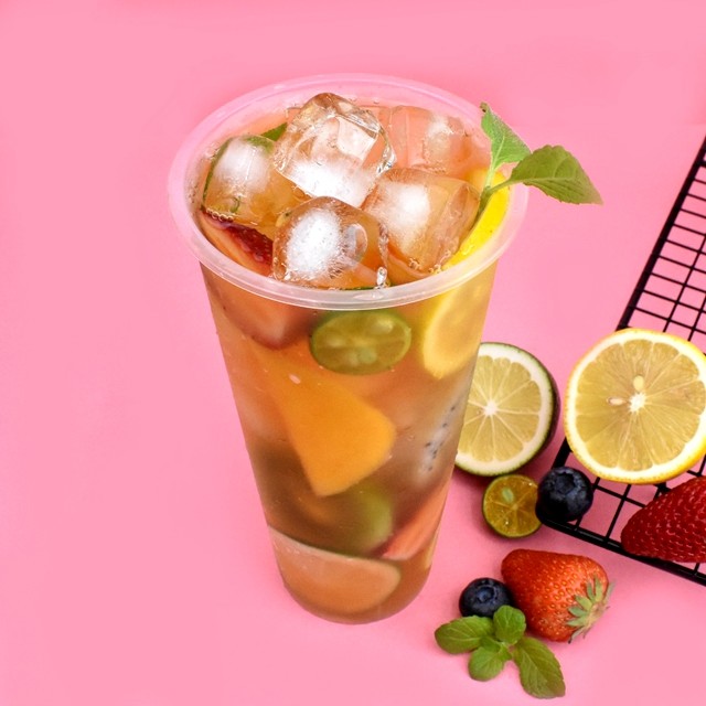 茶饮系列水果茶百香果茶柠檬茶奶茶多口味选择700ml