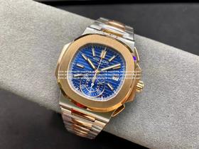 3K工厂震撼推出——百达翡丽鹦鹉螺5980/1A-014『59801AR001』多功能计时腕表，融合经典美学，荟萃以往精华！【表壳】腕表尺寸40.5毫米，同正品一致的枕型表壳采用正面拉丝