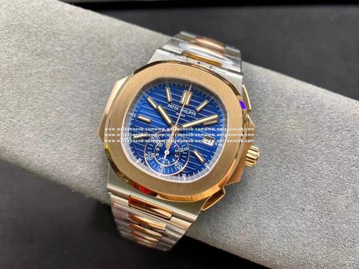 3K工厂震撼推出——百达翡丽鹦鹉螺5980/1A-014『59801AR001』多功能计时腕表，融合经典美学，荟萃以往精华！【表壳】腕表尺寸40.5毫米，同正品一致的枕型表壳采用正面拉丝 商品图0