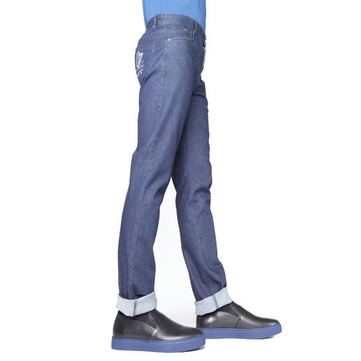 Marco Azzali 深蓝色五袋款牛仔裤 P5217600 商品图1