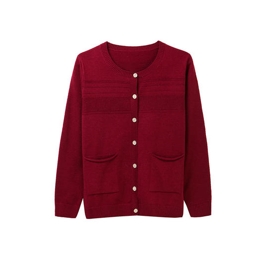 春新款毛衣长袖口袋针织开衫纯色百搭宽松圆领外套货号fc2822