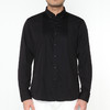 Marco Azzali 黑色明门襟提花拼接长袖衬衫 C5204200 商品缩略图0